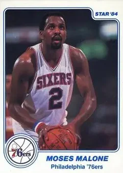 1983-84 Star #7 - Moses Malone - Philadelphia 76ers