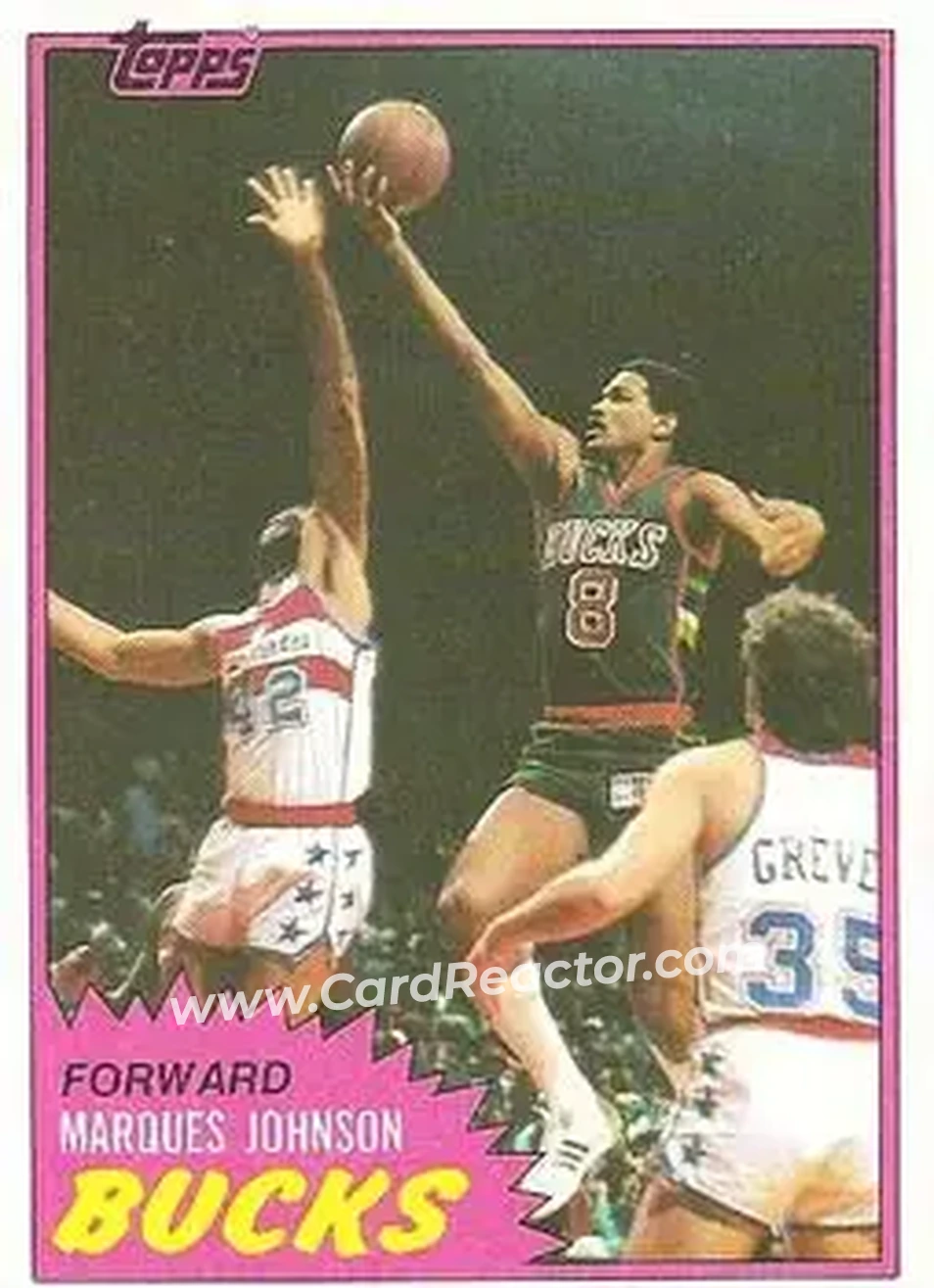 1981-82 Topps #24 - Marques Johnson - Milwaukee Bucks - Front