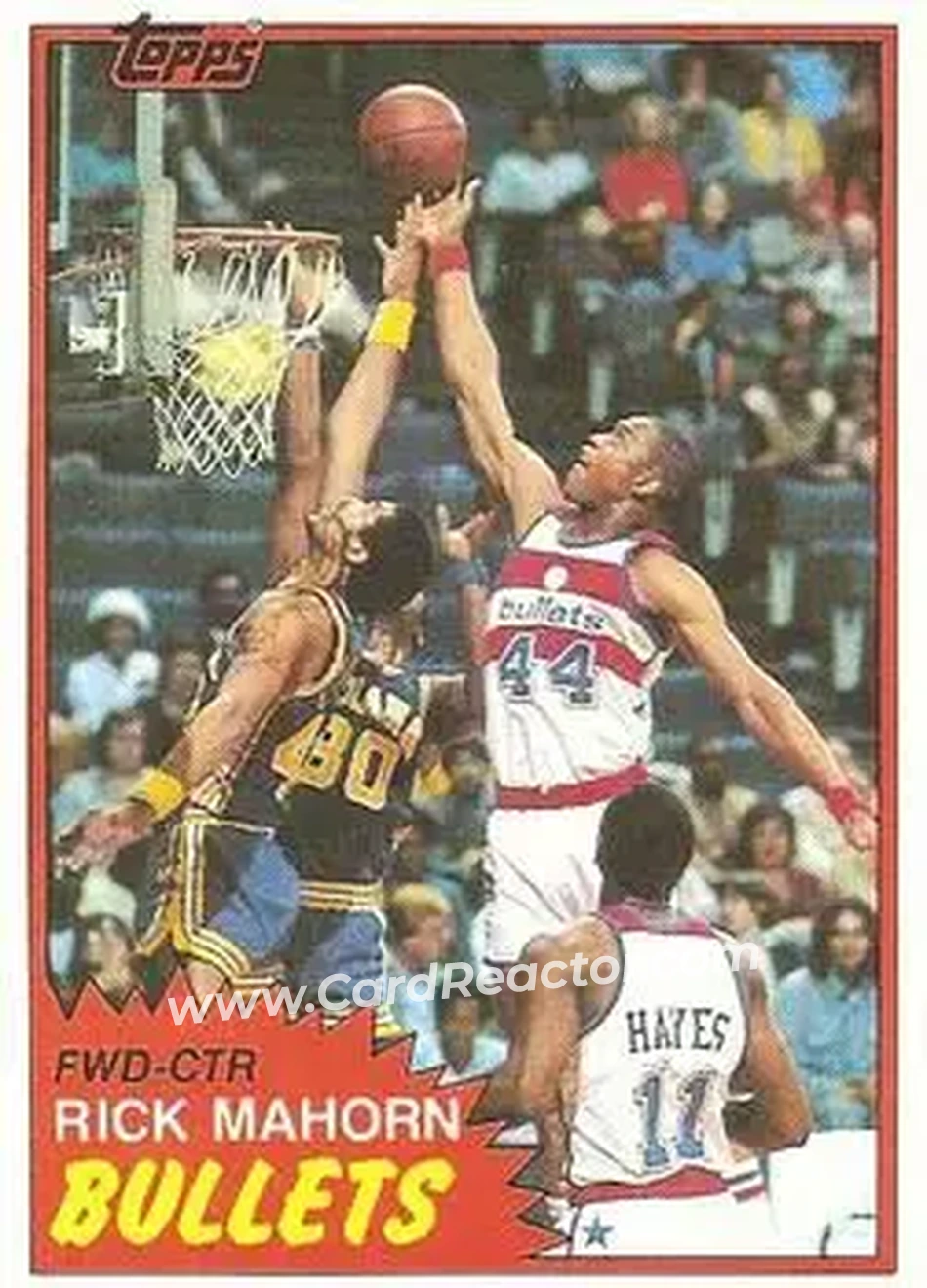 1981-82 Topps #E98 - Rick Mahorn - Washington Bullets - Front