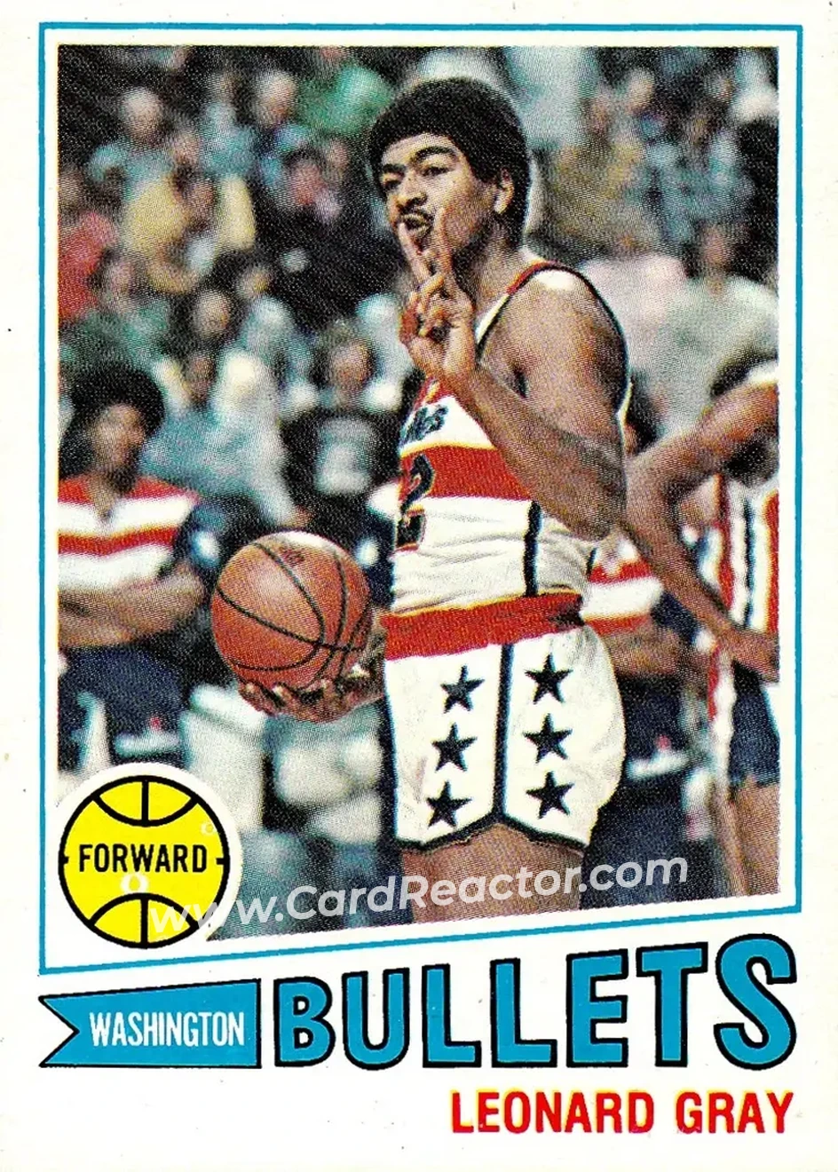 1977-78 Topps #7 - Leonard Gray - Washington Bullets - Front