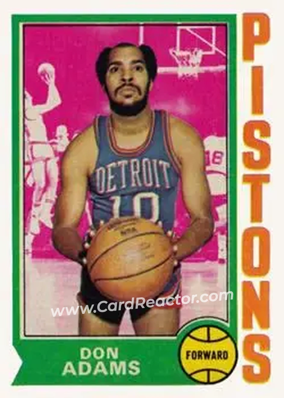 1974-75 Topps #4 - Don Adams - Detroit Pistons - Front