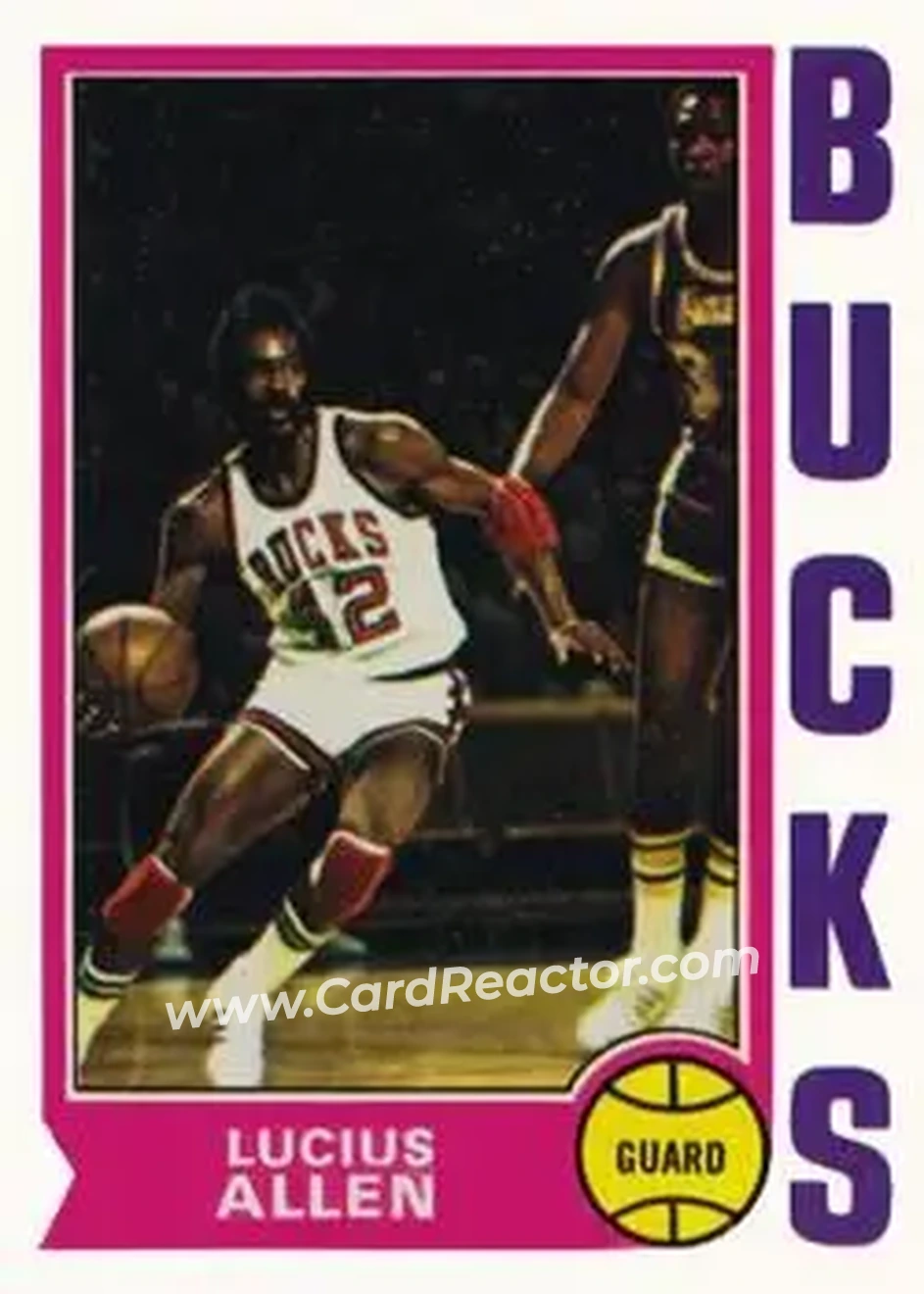1974-75 Topps #19 - Lucius Allen - Milwaukee Bucks - Front