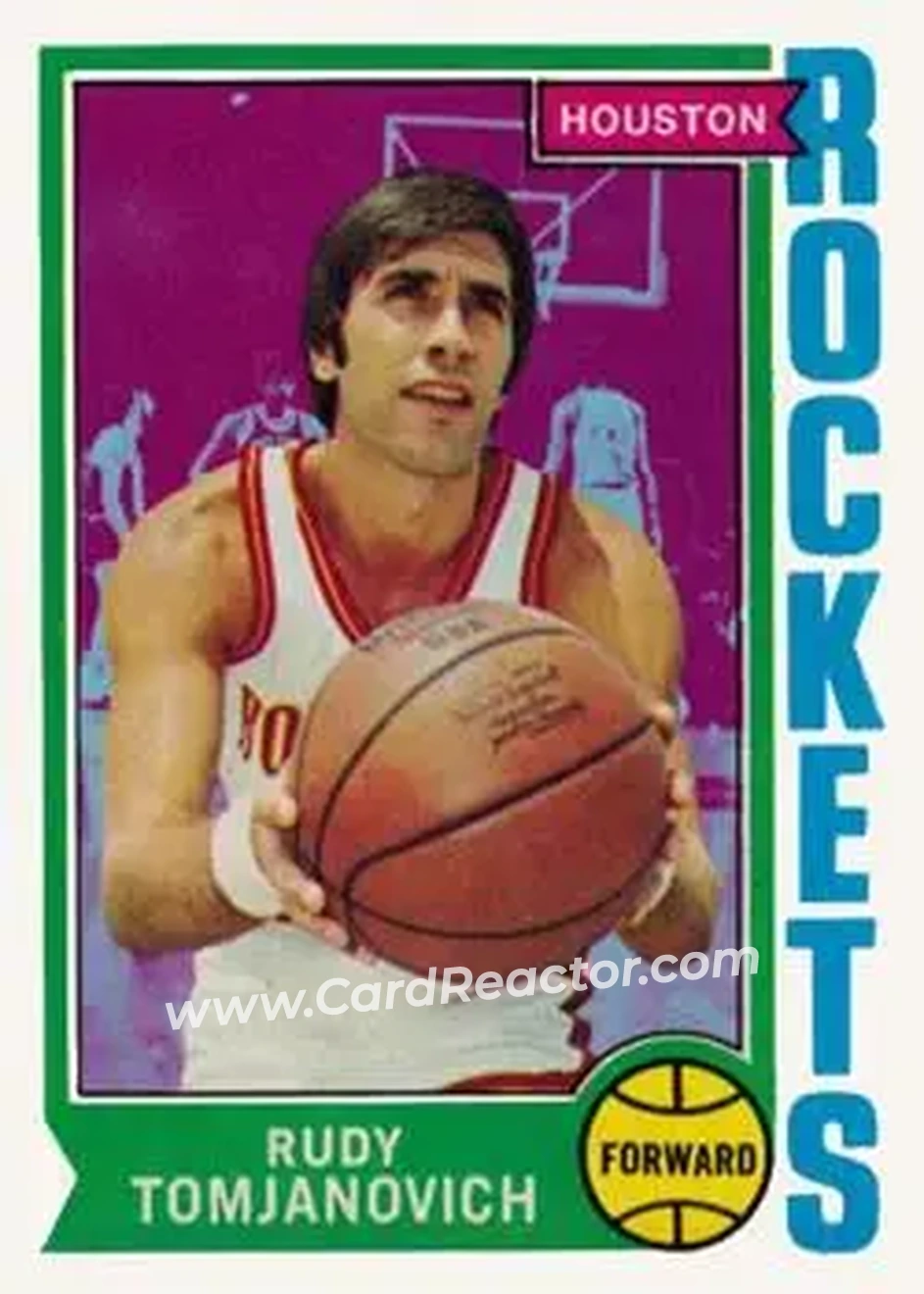 1974-75 Topps #28 - Rudy Tomjanovich - Houston Rockets - Front