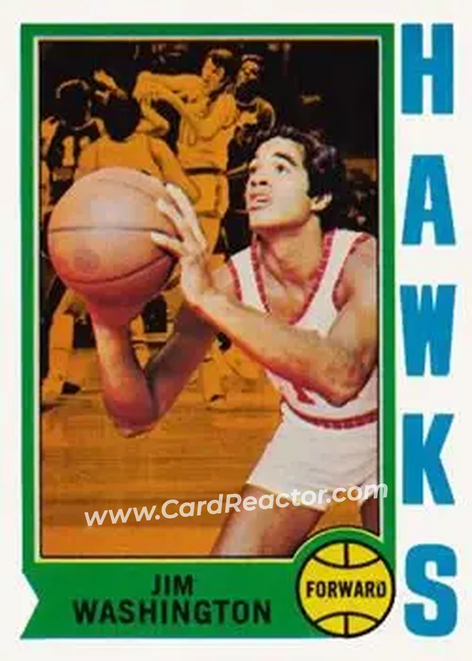 1974-75 Topps #41 - Jim Washington - Atlanta Hawks - Front