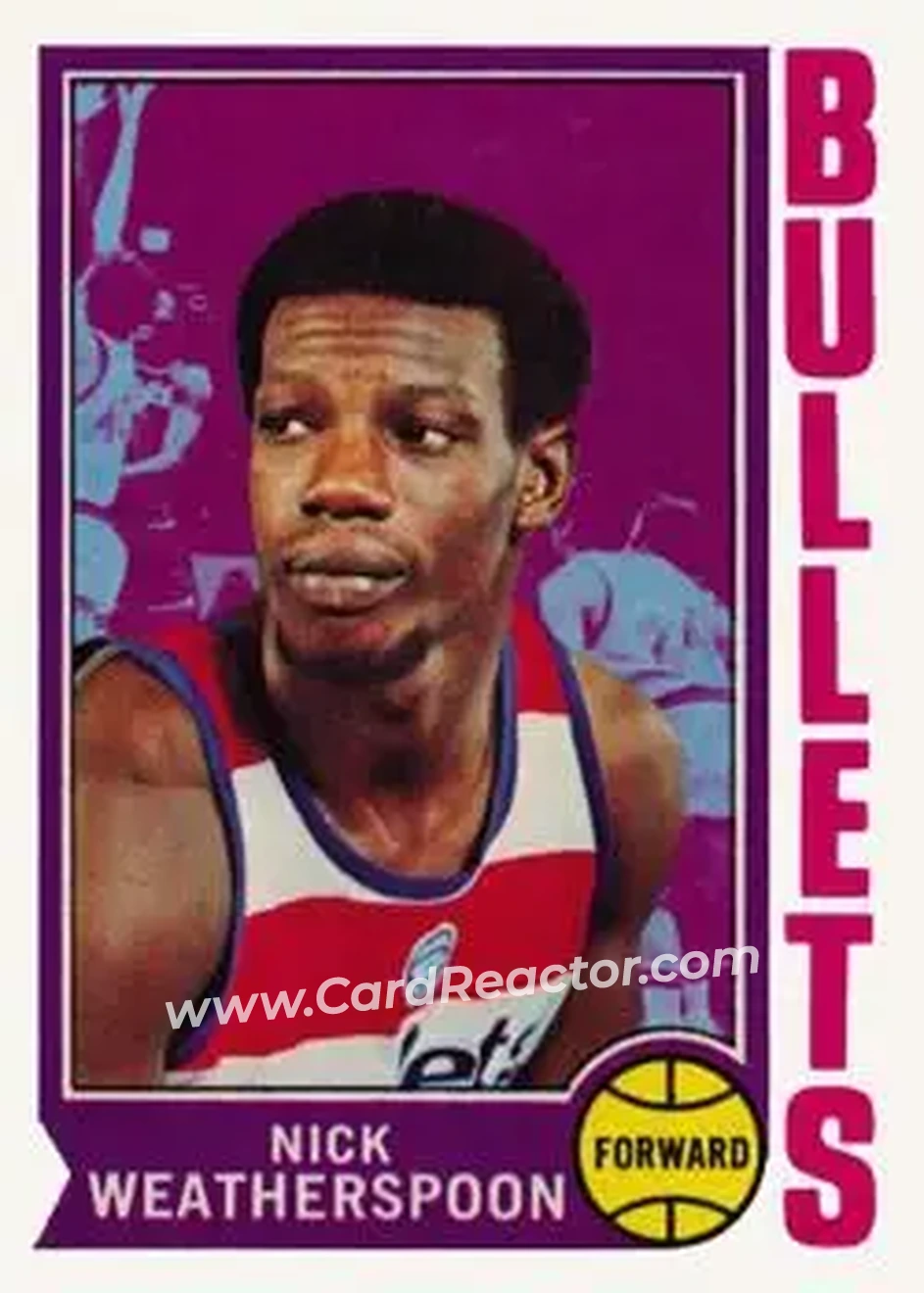 1974-75 Topps #61 - Nick Weatherspoon - Washington Bullets - Front