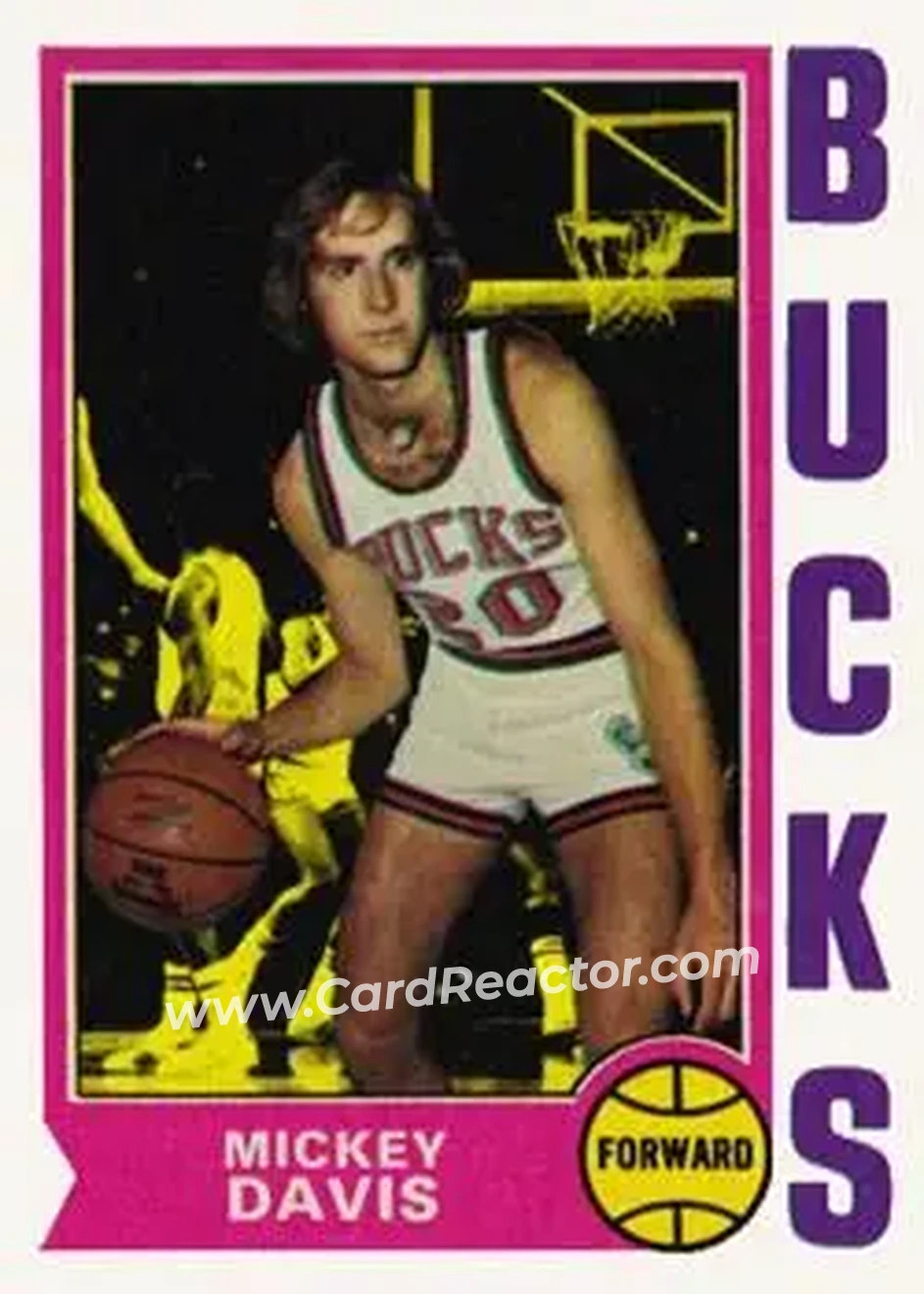 1974-75 Topps #73 - Mickey Davis - Milwaukee Bucks - Front 1974-75 Topps #73 - Mickey Davis - Milwaukee Bucks - Front