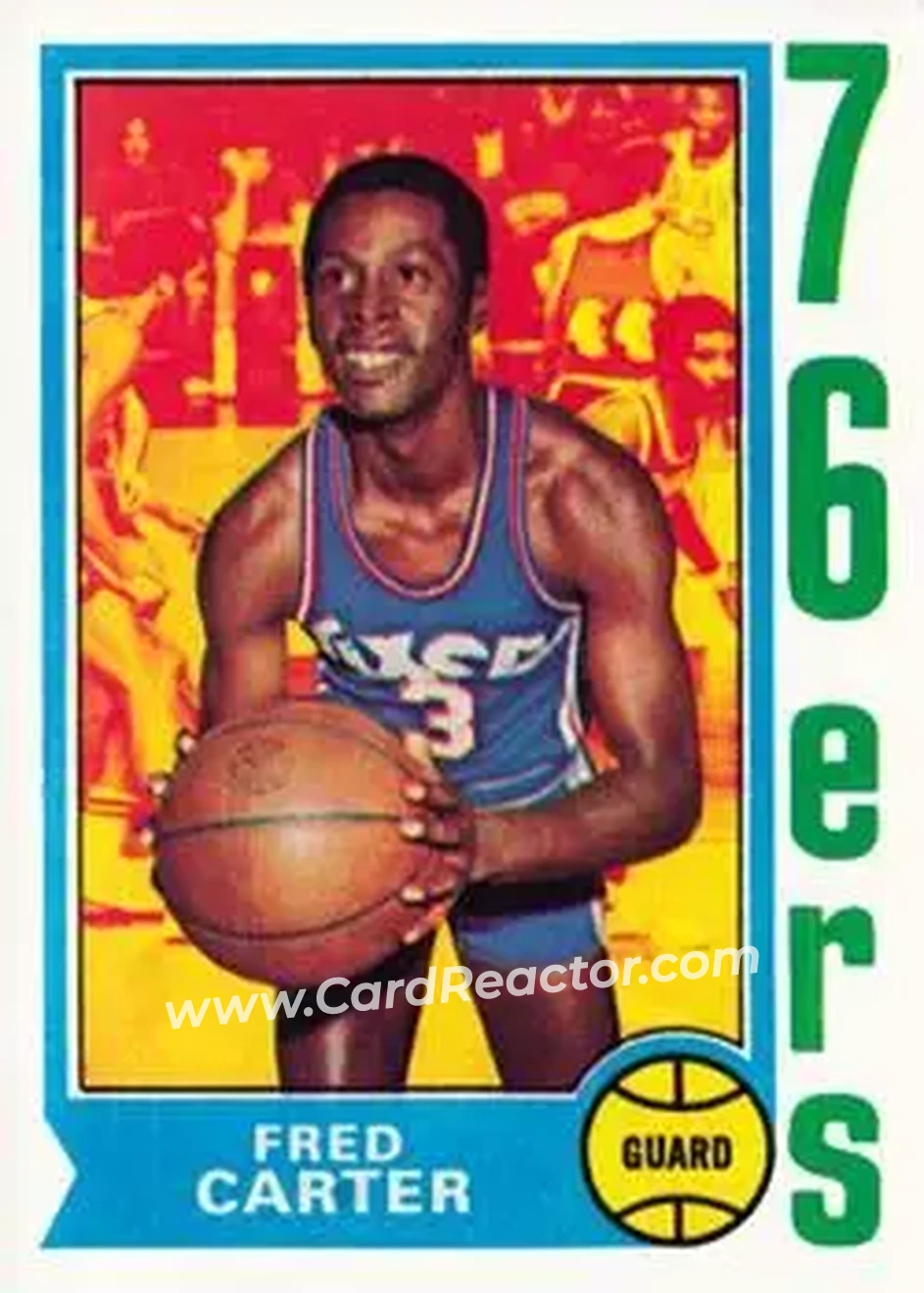 1974-75 Topps #75 - Fred Carter - Philadelphia 76ers - Front
