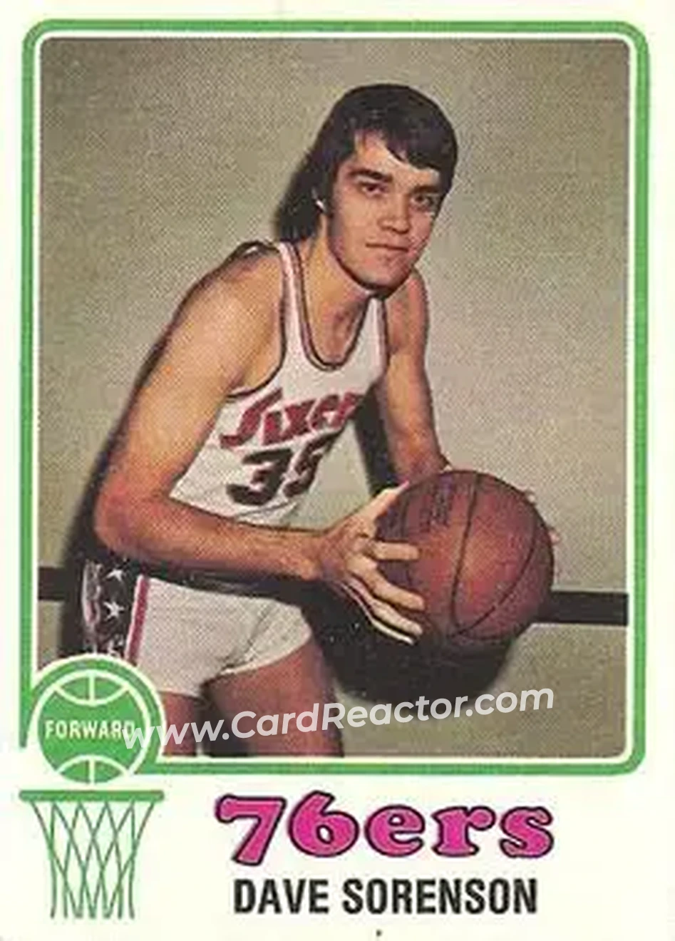 1973-74 Topps #14 - Dave Sorenson - Philadelphia 76ers - Front
