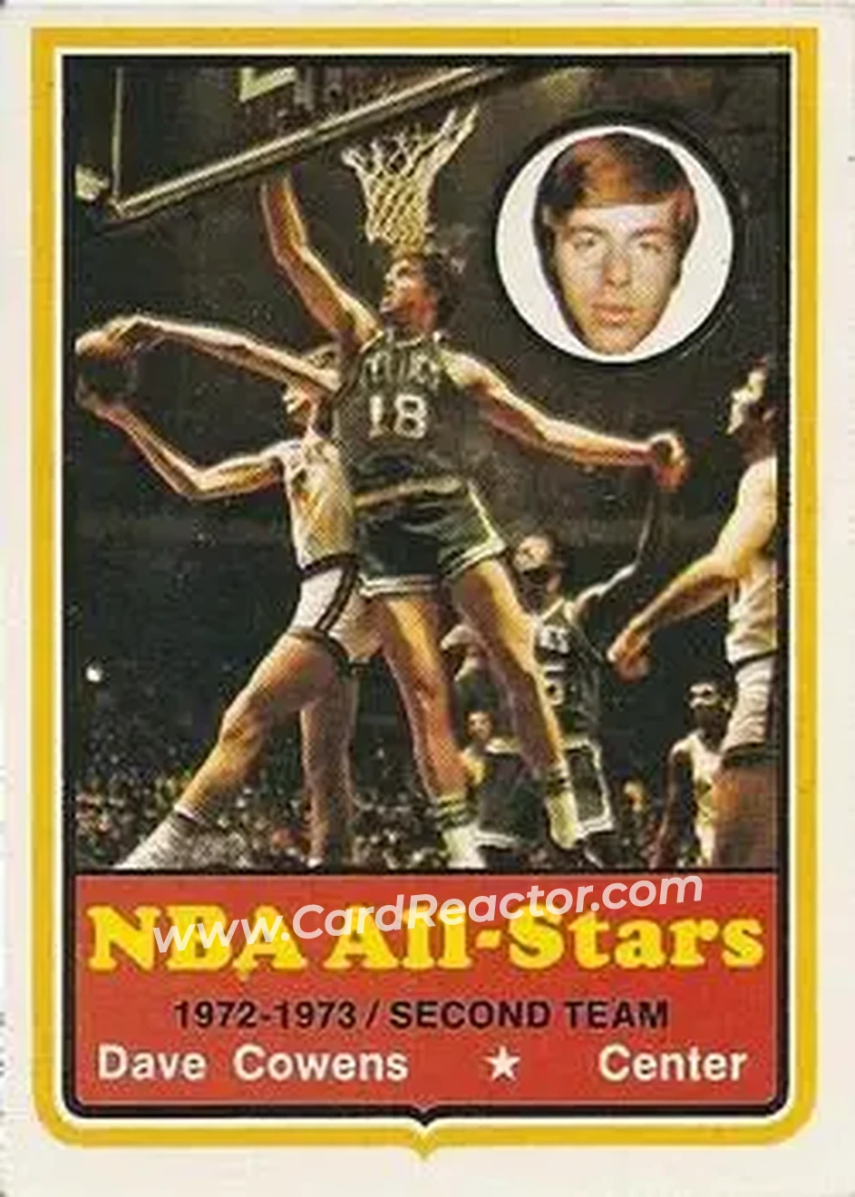 1973-74 Topps #40 - Dave Cowens - Boston Celtics - Front 1973-74 Topps #40 - Dave Cowens - Boston Celtics - Front