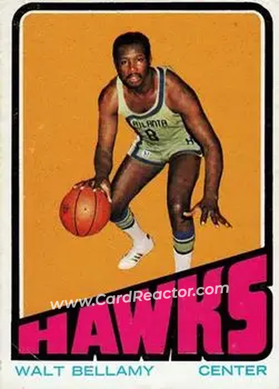 1972-73 Topps #97 - Walt Bellamy - Atlanta Hawks - Front 1972-73 Topps #97 - Walt Bellamy - Atlanta Hawks - Front