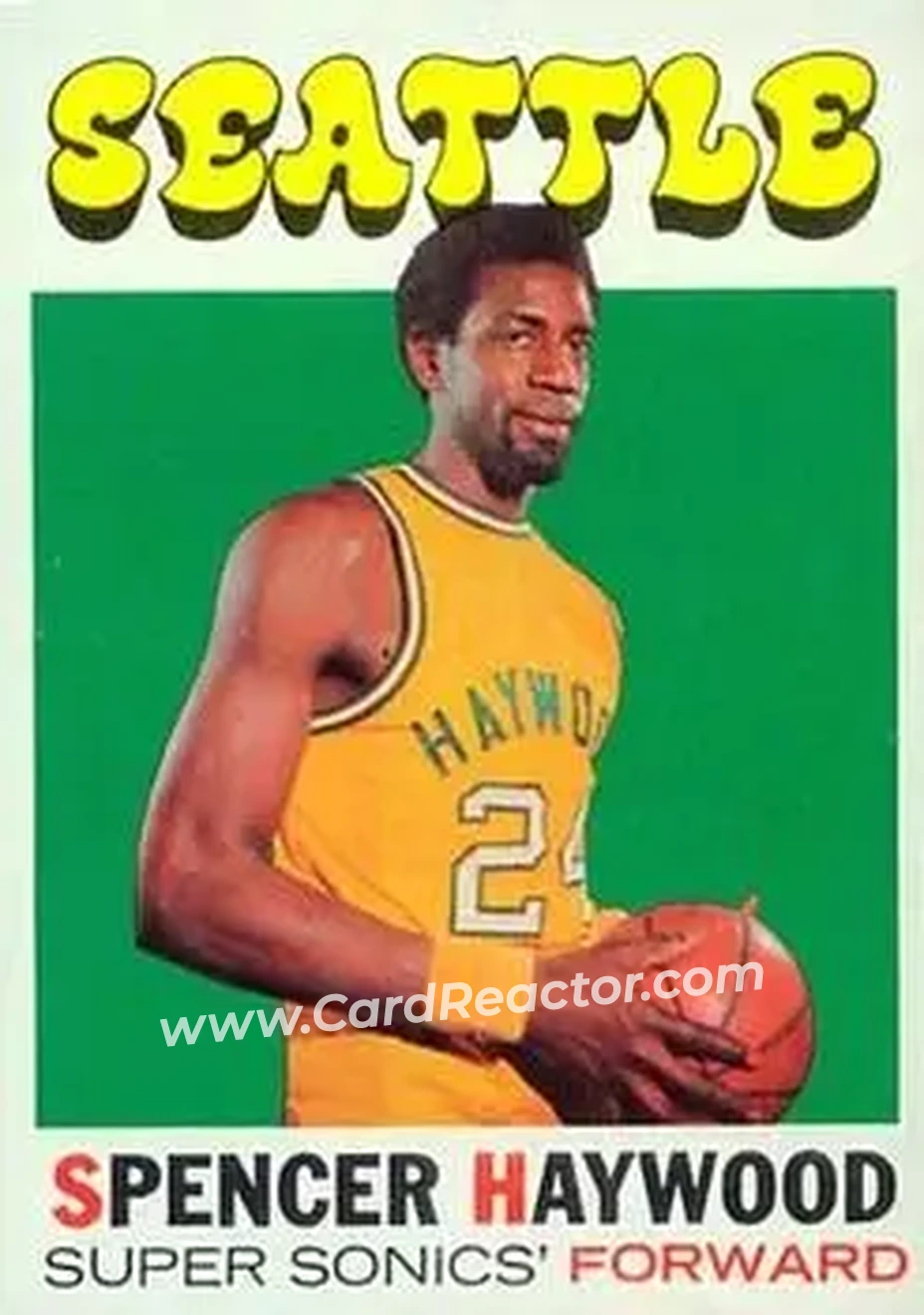 1971-72 Topps #20 - Spencer Haywood - Seattle SuperSonics - Front