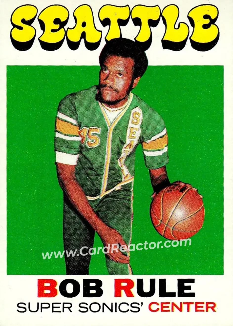 1971-72 Topps #40 - Bob Rule - Seattle SuperSonics - Front 1971-72 Topps #40 - Bob Rule - Seattle SuperSonics - Front