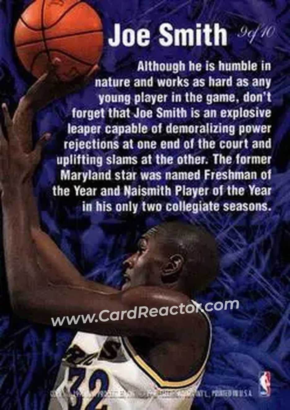 1995-96 Flair - Anticipation #9 - Joe Smith - Golden State Warriors - Back