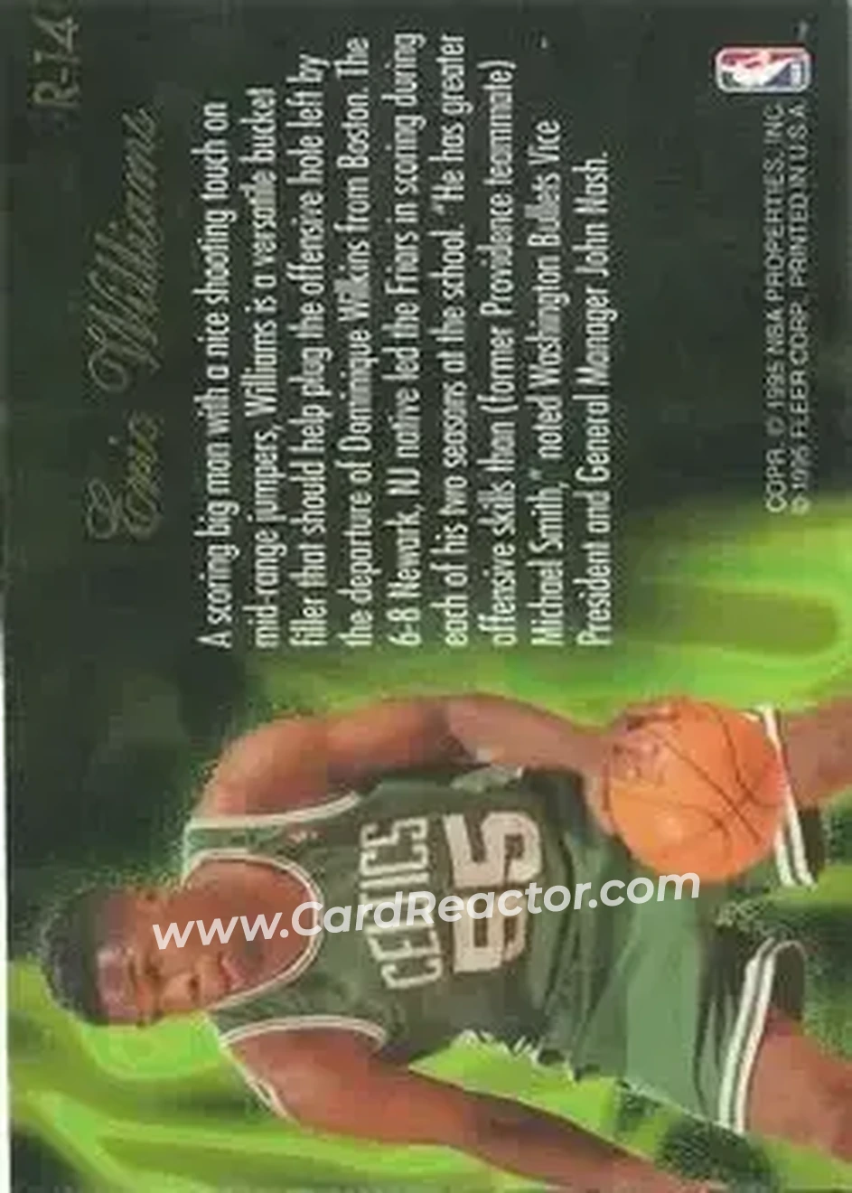 1995-96 Flair - Class of '95 #R-14 - Eric Williams - Boston Celtics - Back
