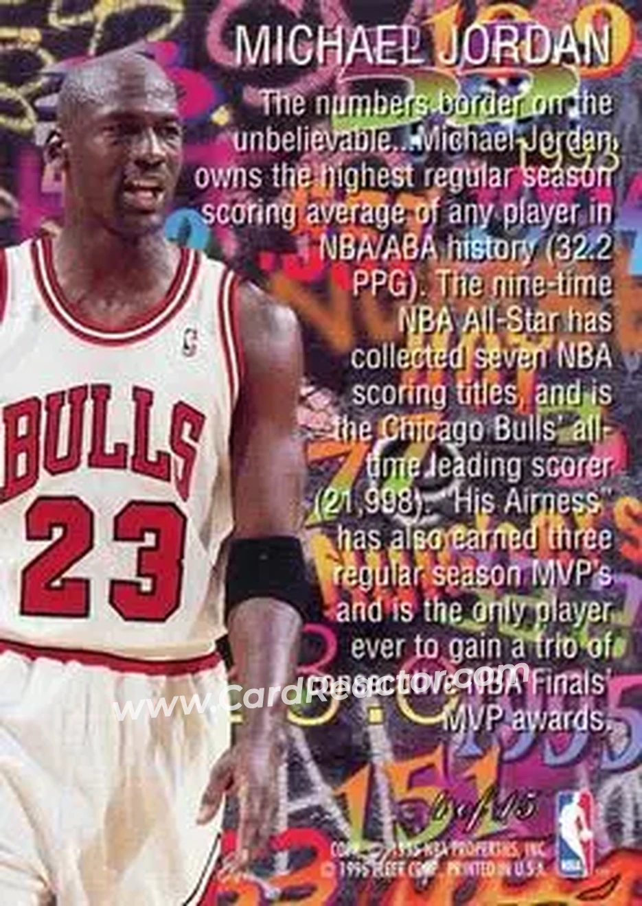1995-96 Flair - Hot Numbers #4 - Michael Jordan - Chicago Bulls - Back