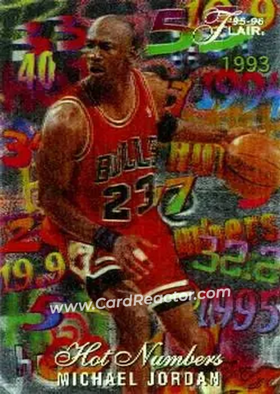 1995-96 Flair - Hot Numbers #4 - Michael Jordan - Chicago Bulls - Front