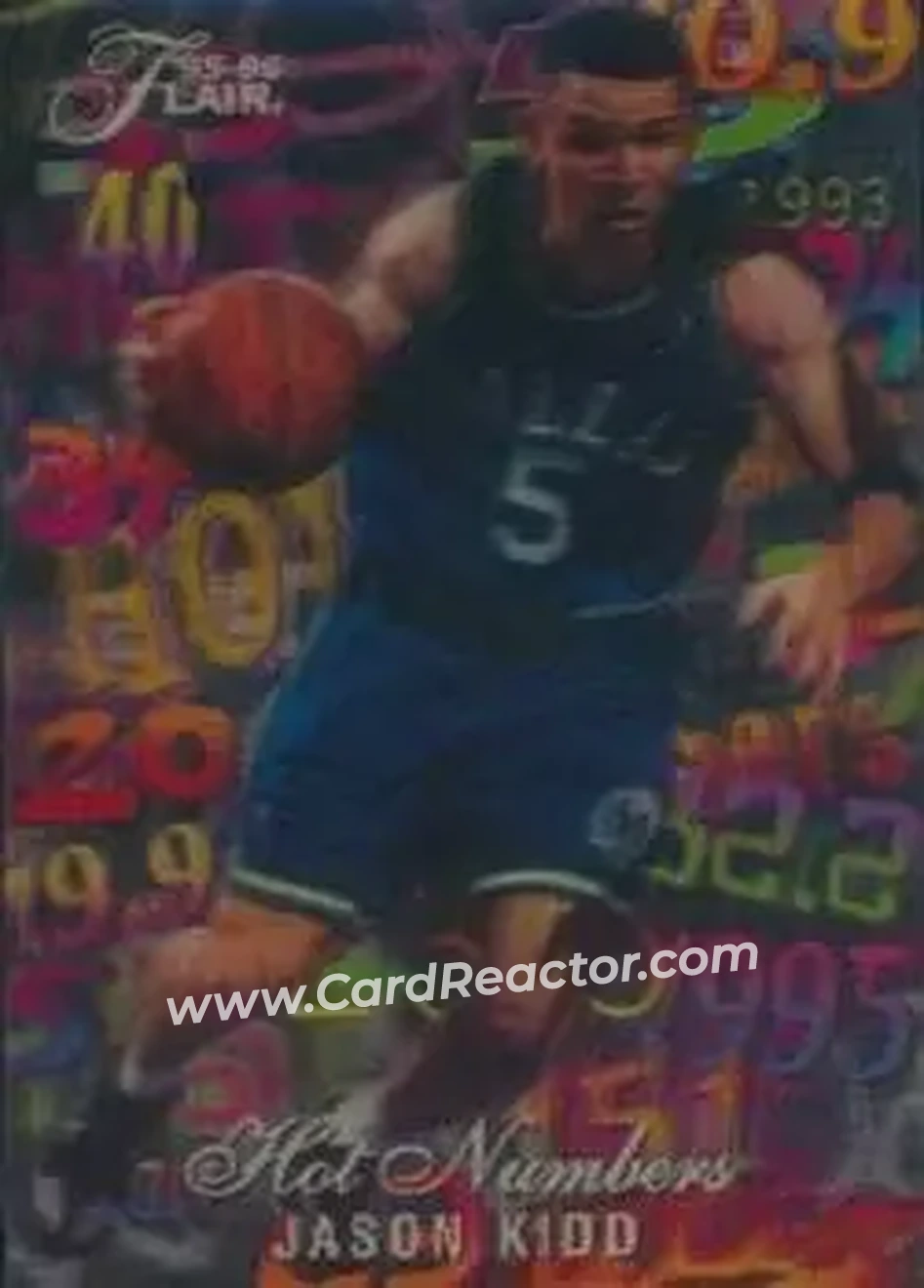 1995-96 Flair - Hot Numbers #6 - Jason Kidd - Dallas Mavericks - Front