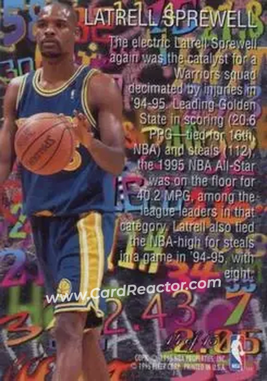 1995-96 Flair - Hot Numbers #14 - Latrell Sprewell - Golden State Warriors - Back