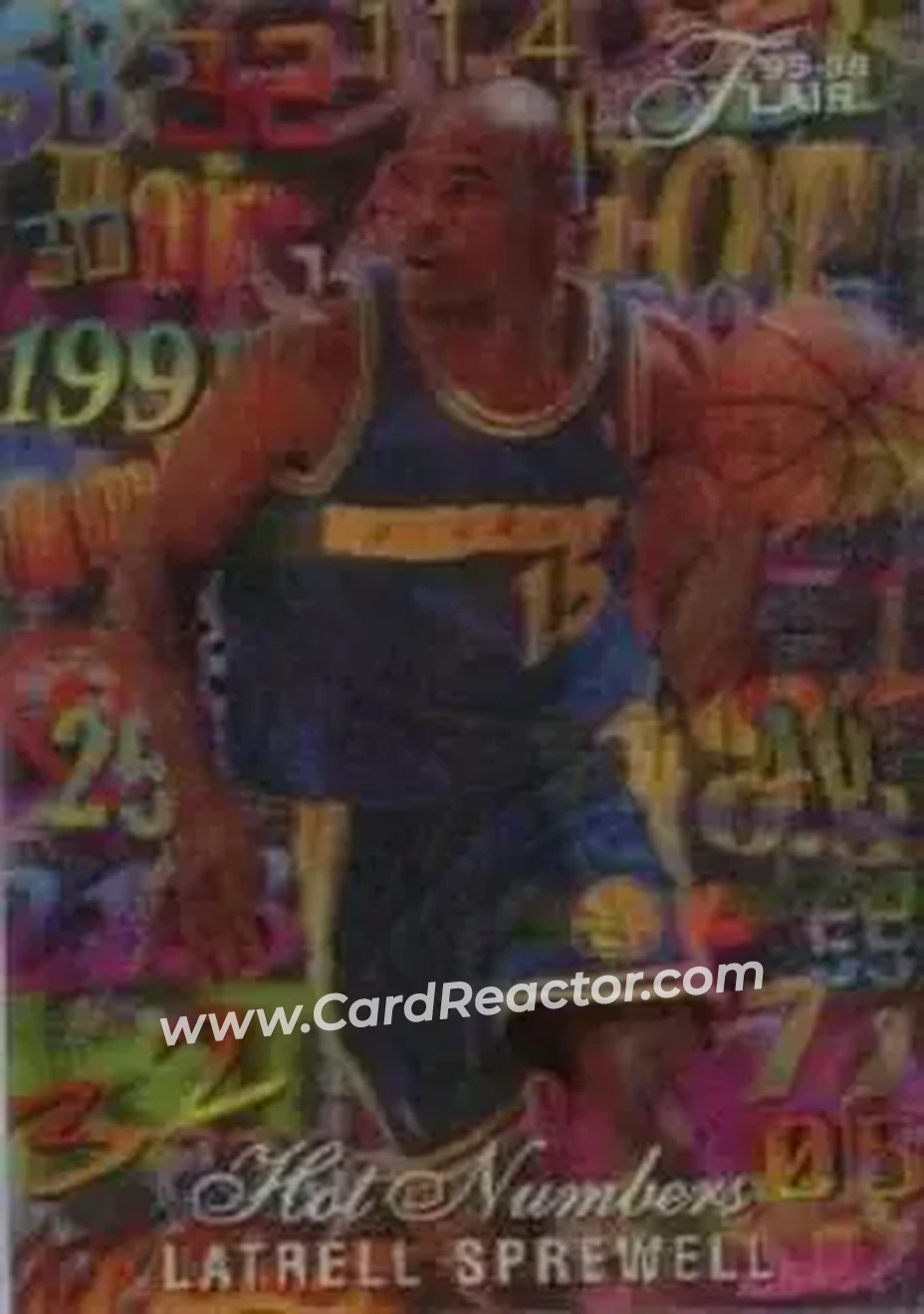 1995-96 Flair - Hot Numbers #14 - Latrell Sprewell - Golden State Warriors - Front