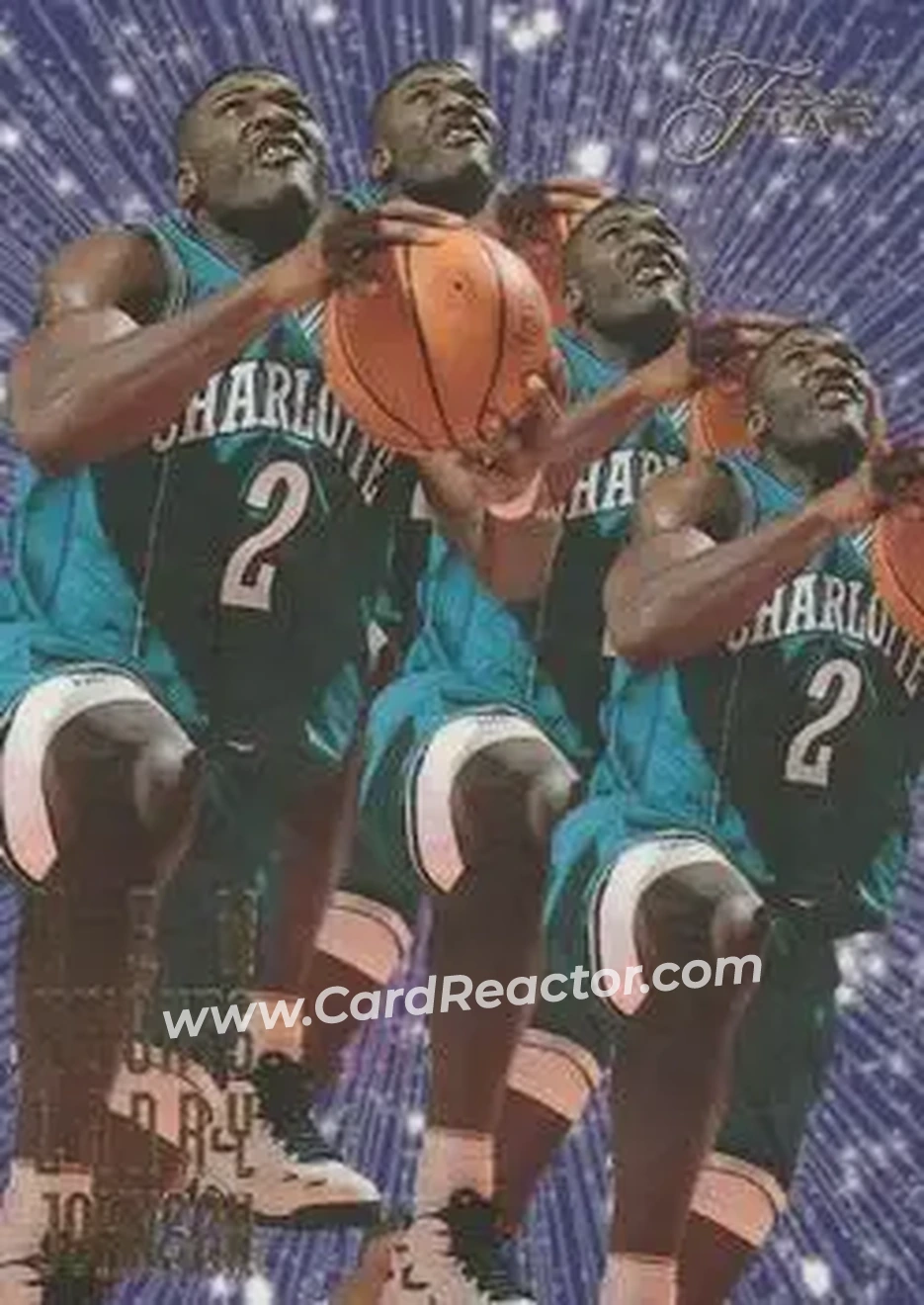 1995-96 Flair - New Heights #3 - Larry Johnson - Charlotte Hornets - Front