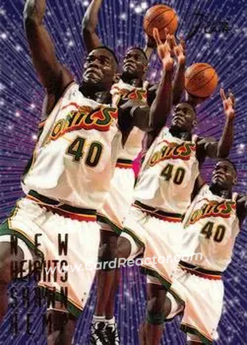 1995-96 Flair - New Heights #5 - Shawn Kemp - Seattle SuperSonics - Front