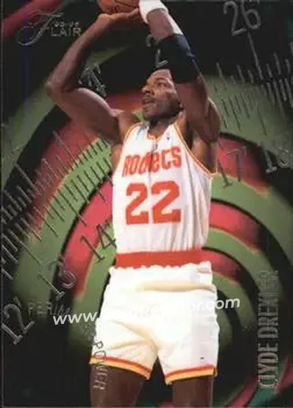 1995-96 Flair - Perimeter Power #2 - Clyde Drexler - Houston Rockets - Front