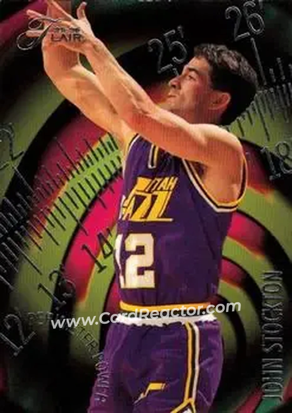 1995-96 Flair - Perimeter Power #14 - John Stockton - Utah Jazz - Front