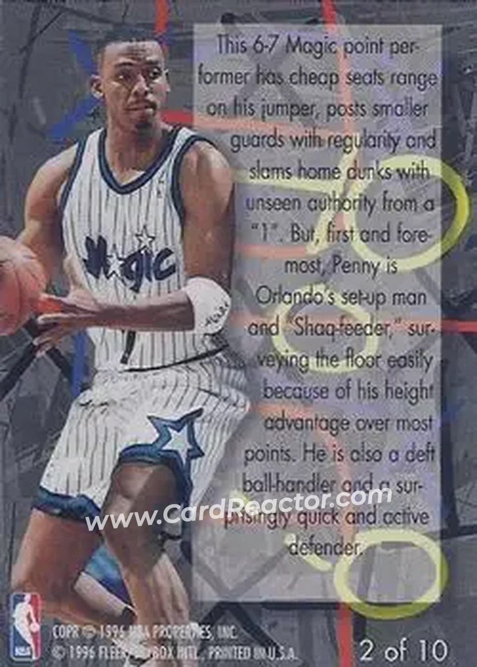 1995-96 Flair - Play Makers #2 - Anfernee Hardaway - Orlando Magic - Back