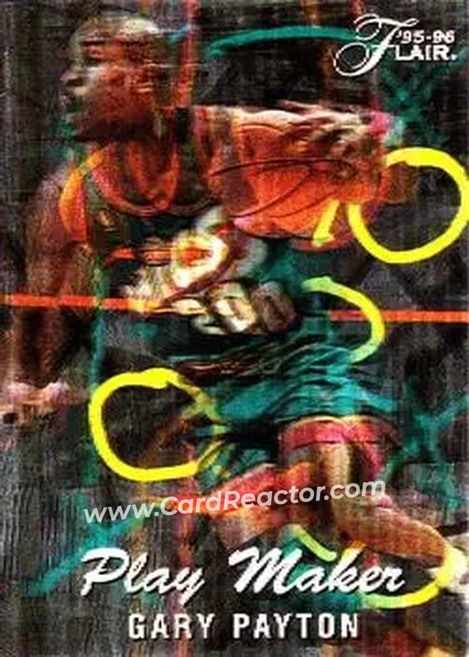 1995-96 Flair - Play Makers #5 - Gary Payton - Seattle SuperSonics - Front