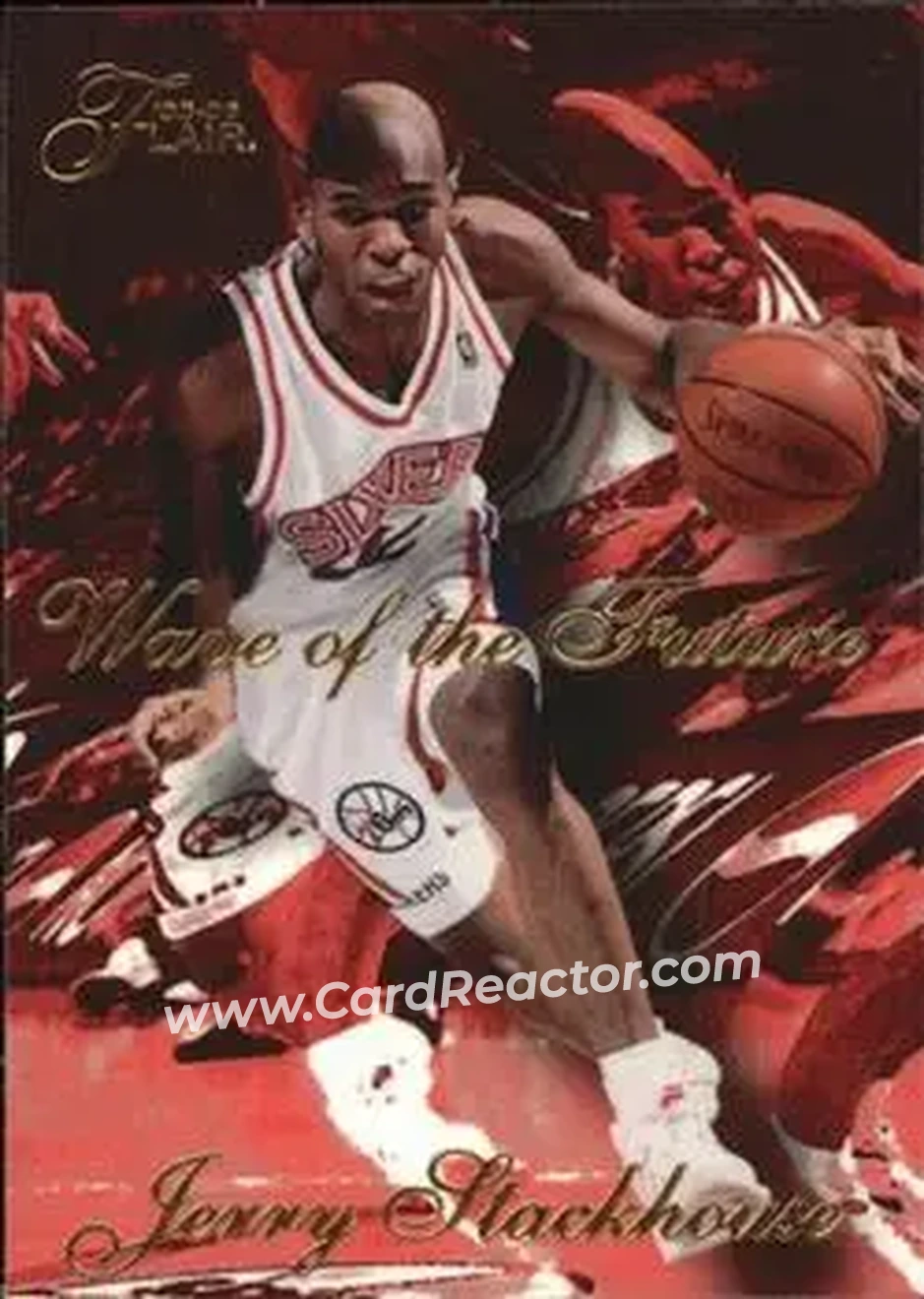1995-96 Flair - Wave of the Future #8 - Jerry Stackhouse - Philadelphia 76ers - Front