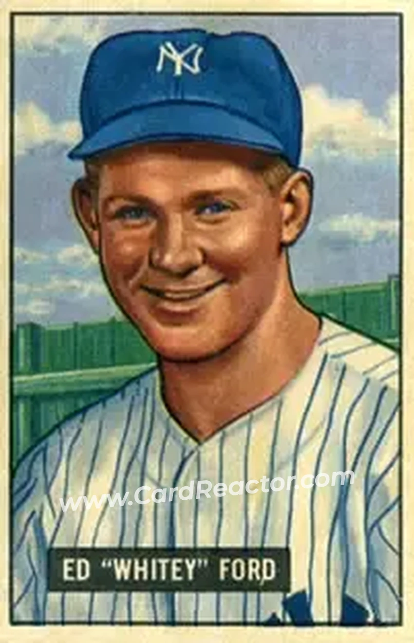 1951 Bowman #1 - Ed "Whitey" Ford - New York Yankees - Front 1951 Bowman #1 - Ed "Whitey" Ford - New York Yankees - Front