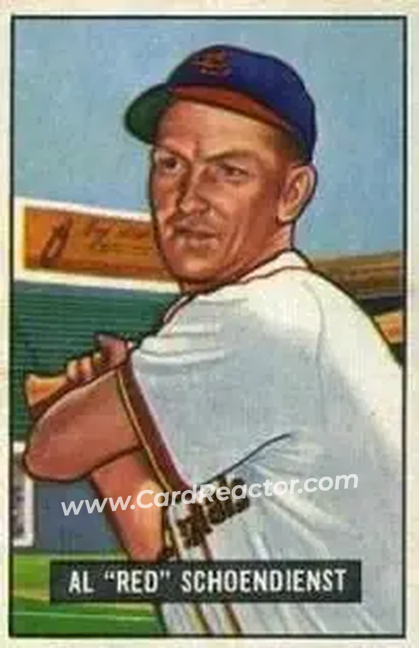 1951 Bowman #10 - Al Schoendienst - St. Louis Cardinals - Front 1951 Bowman #10 - Al Schoendienst - St. Louis Cardinals - Front