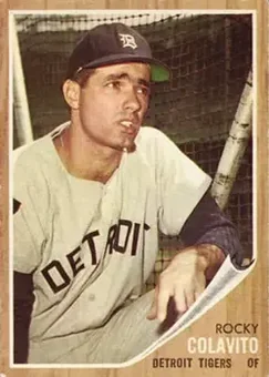 1962 Topps #20 - Rocky Colavito - Detroit Tigers