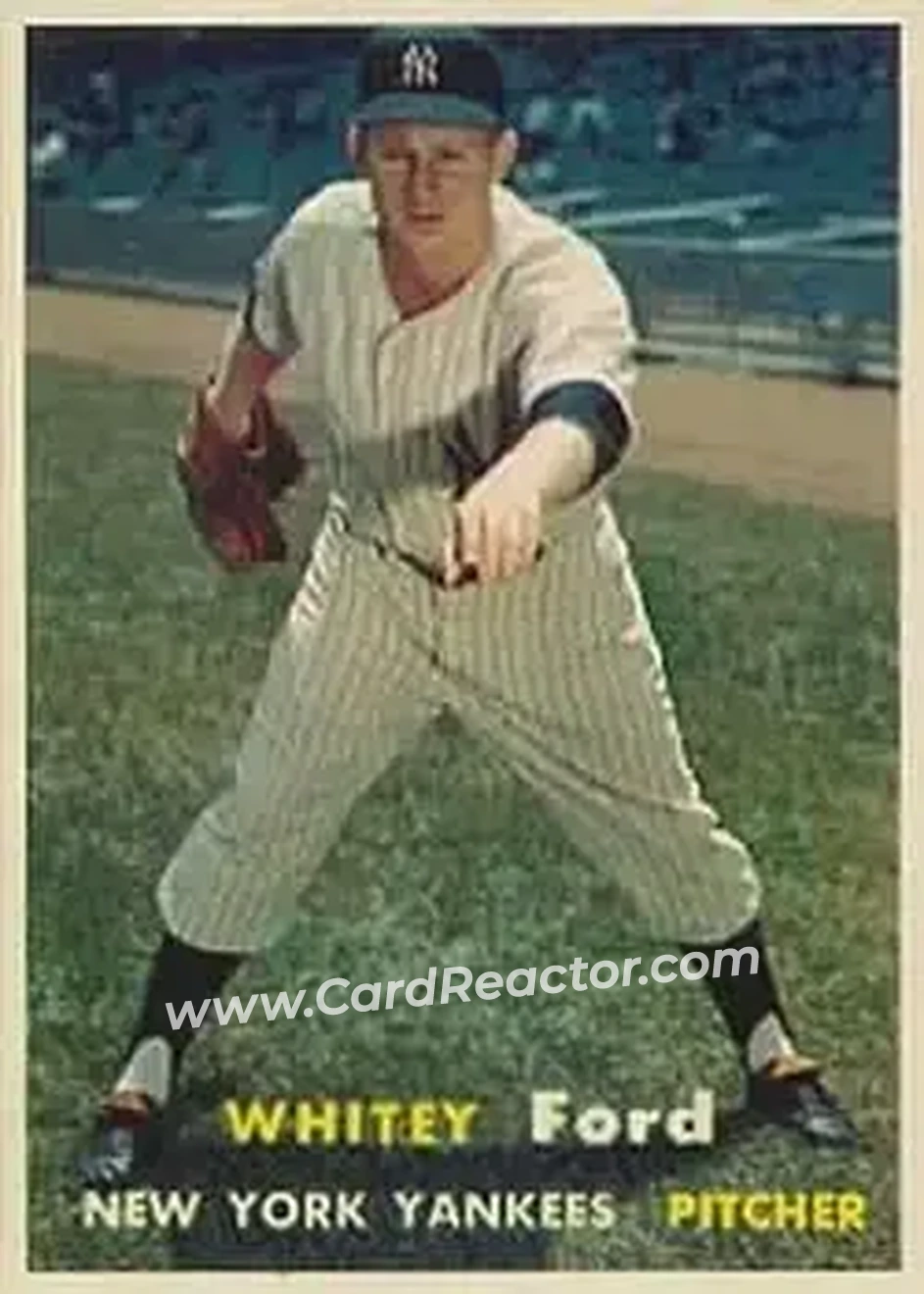 1957 Topps #25 - Ed "Whitey" Ford - New York Yankees - Front 1957 Topps #25 - Ed "Whitey" Ford - New York Yankees - Front