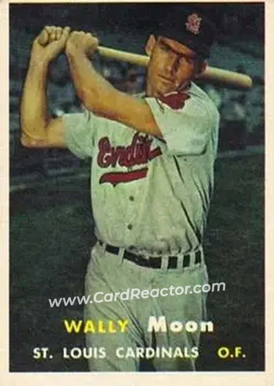 1957 Topps #65 - Wally Moon - St. Louis Cardinals - Front 1957 Topps #65 - Wally Moon - St. Louis Cardinals - Front