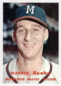 1957 Topps #90 - Warren Spahn - Milwaukee Braves