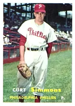 1957 Topps #158 - Curt Simmons - Philadelphia Phillies