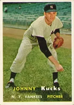 1957 Topps #185 - Johnny Kucks - New York Yankees
