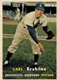 1957 Topps #252 - Carl Erskine - Brooklyn Dodgers