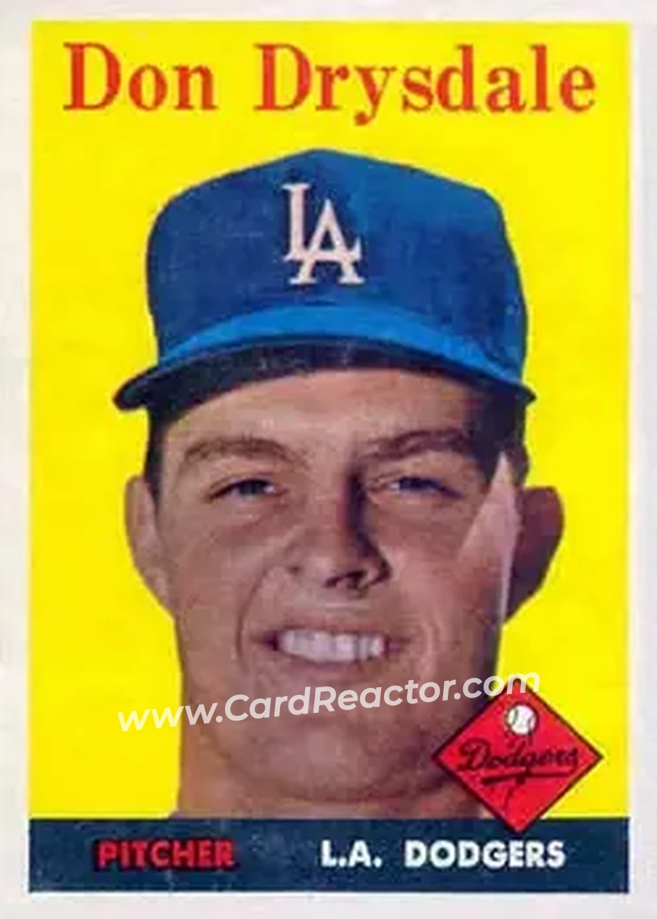 1958 Topps #25 - Don Drysdale - Los Angeles Dodgers