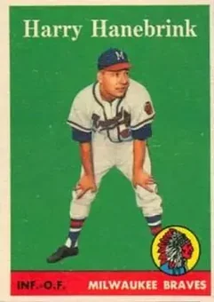 1958 Topps #454 - Harry Hanebrink - Milwaukee Braves