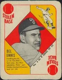 1951 Topps Blue Backs #4 - Del Ennis - Philadelphia Phillies