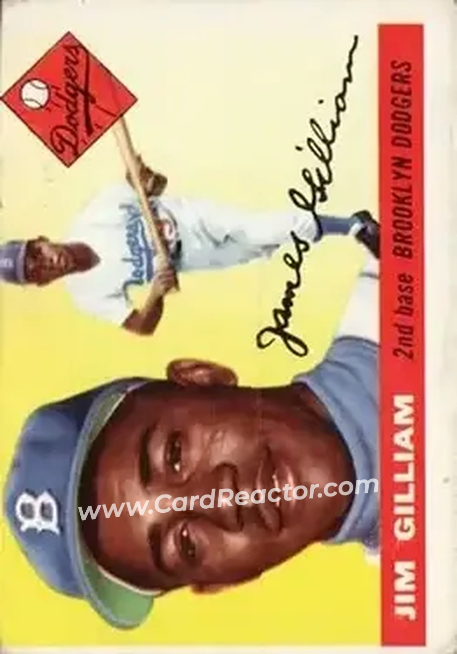 1955 Topps #5 - Jim Gilliam - Brooklyn Dodgers - Front 1955 Topps #5 - Jim Gilliam - Brooklyn Dodgers - Front