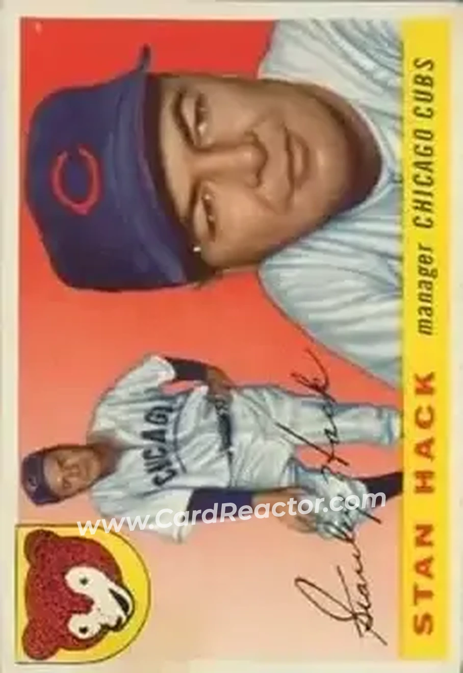 1955 Topps #6 - Stan Hack - Chicago Cubs - Front 1955 Topps #6 - Stan Hack - Chicago Cubs - Front