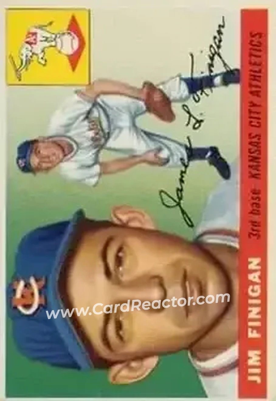 1955 Topps #14 - Jim Finigan - Kansas City Athletics - Front 1955 Topps #14 - Jim Finigan - Kansas City Athletics - Front