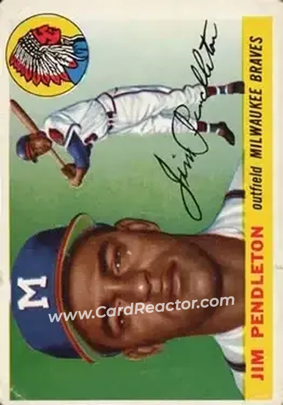 1955 Topps #15 - Jim Pendleton - Milwaukee Braves - Front