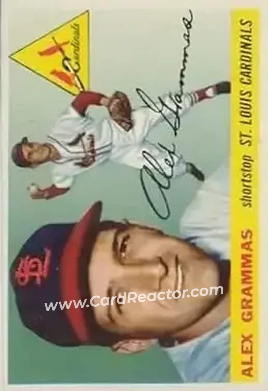 1955 Topps #21 - Alex Grammas - St. Louis Cardinals - Front