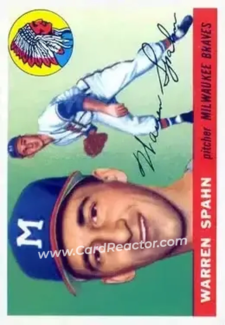 1955 Topps #31 - Warren Spahn - Milwaukee Braves - Front