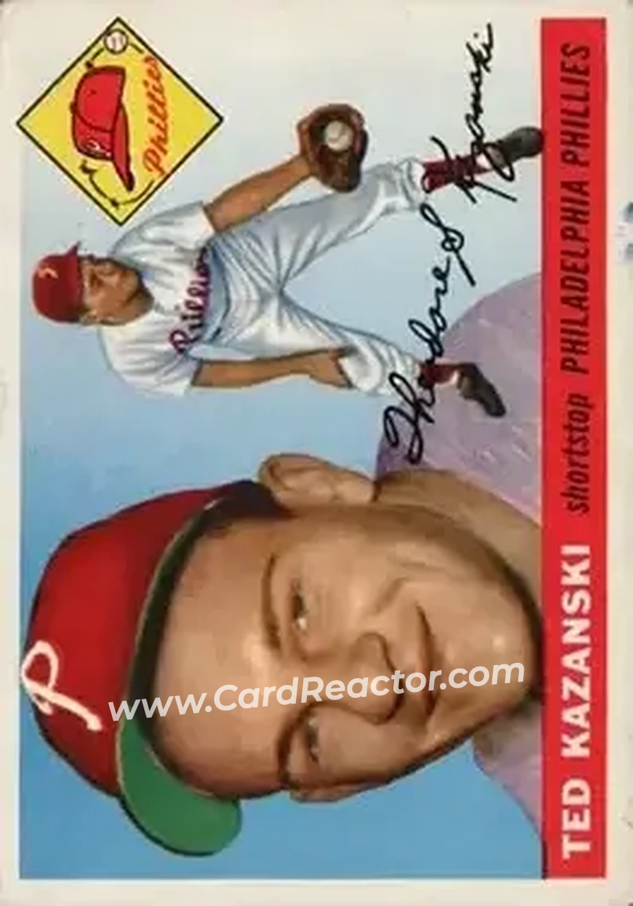 1955 Topps #46 - Ted Kazanski - Philadelphia Phillies - Front