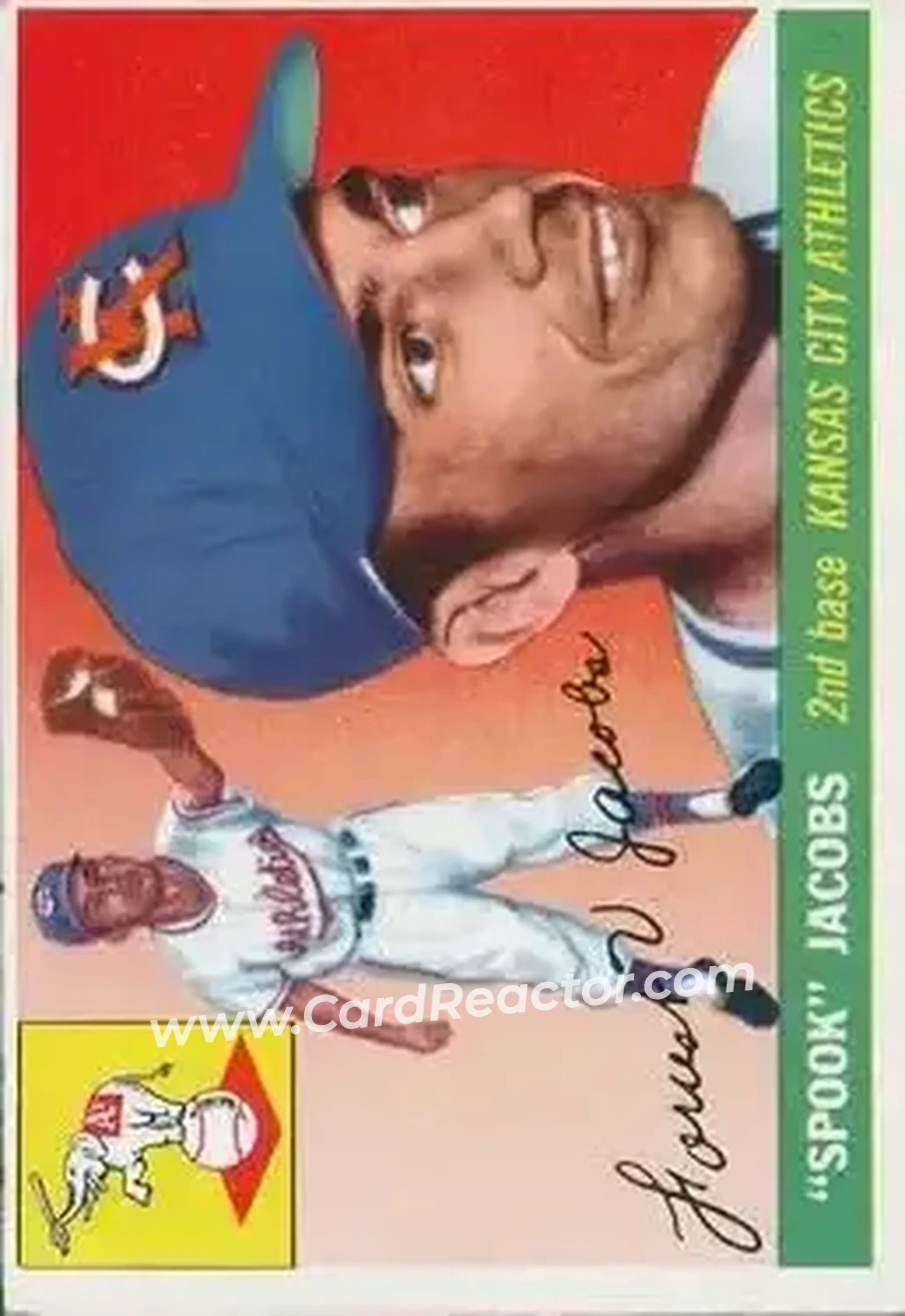 1955 Topps #61 - Spook Jacobs - Kansas City Athletics - Front